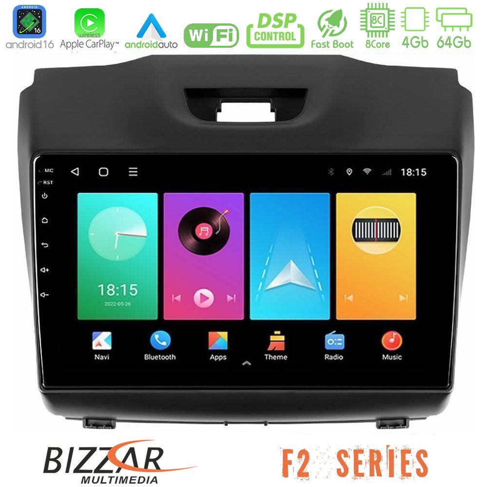 Bizzar F2 Series 8Core Android16 4+64GB  Isuzu D-MAX 2012-2019 Navigation Multimedia Tablet 9"