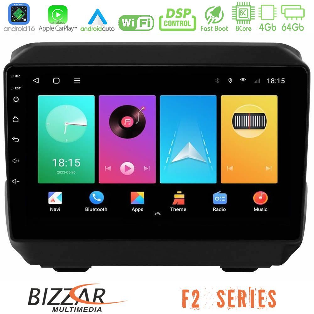 Bizzar F2 Series 8Core Android16 4+64GB  Jeep Wrangler 2018-> Navigation Multimedia Tablet 9"