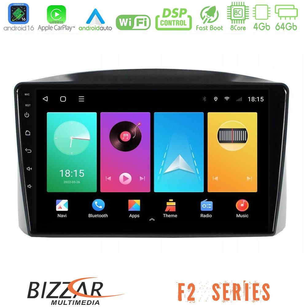 Bizzar F2 Series 8Core Android16 4+64GB  Jeep Grand Cherokee 2005-2007 Navigation Multimedia Tablet 10"