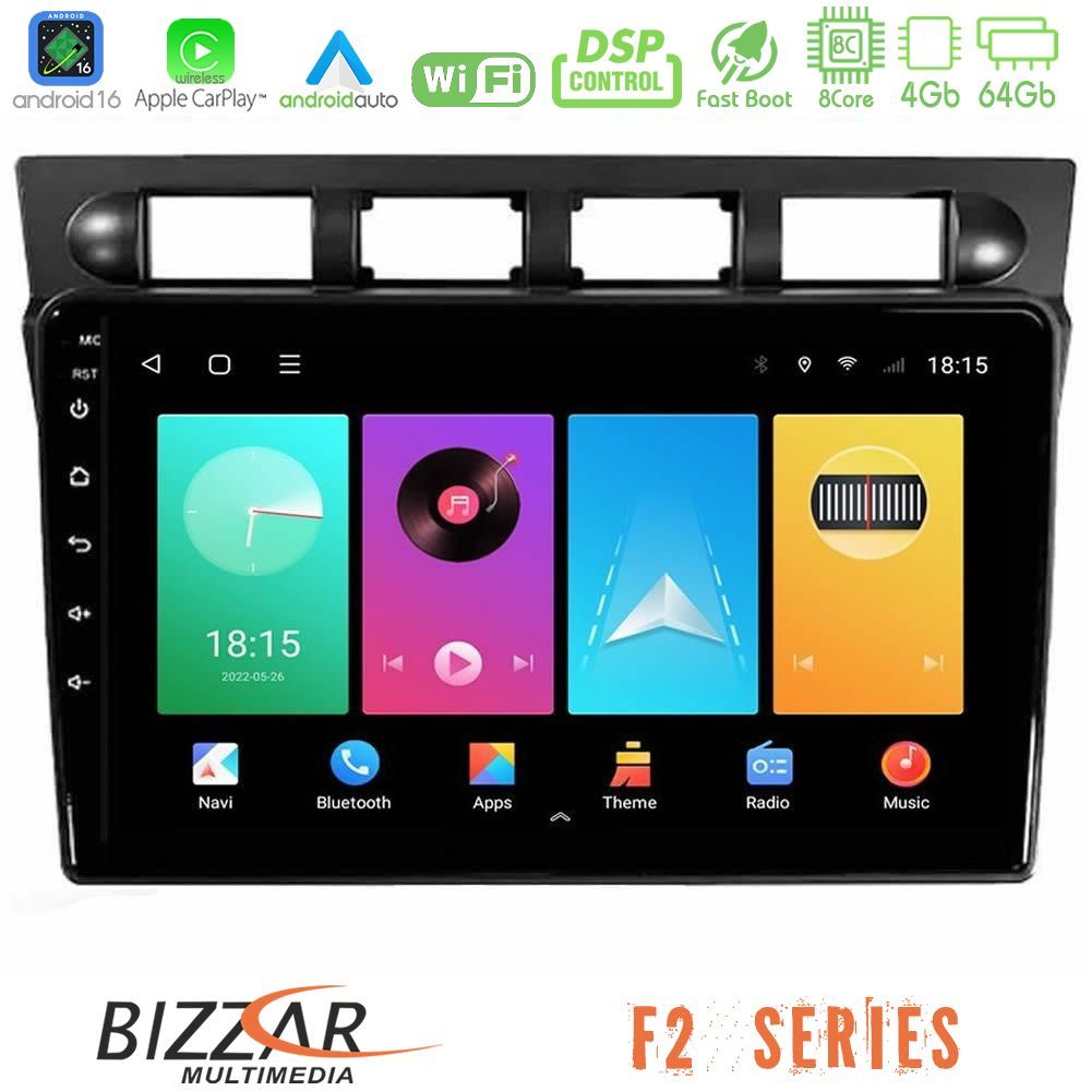 Bizzar F2 Series 8Core Android16 4+64GB Kia Picanto 2004-2007 Navigation Multimedia Tablet 9"