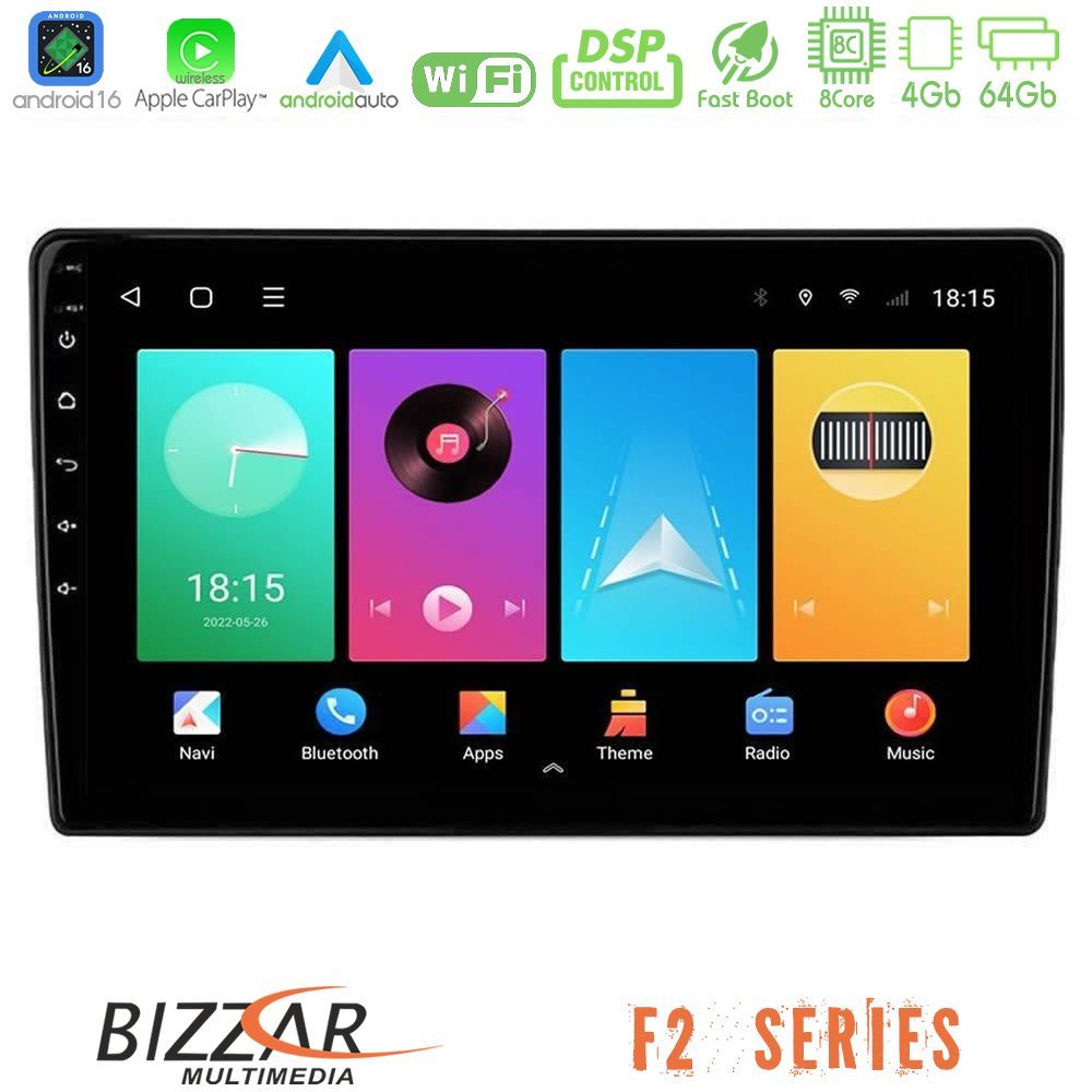 Bizzar F2 Series 8Core Android16 4+64GB Kia Ceed 2007-2009 Navigation Multimedia Tablet 9"