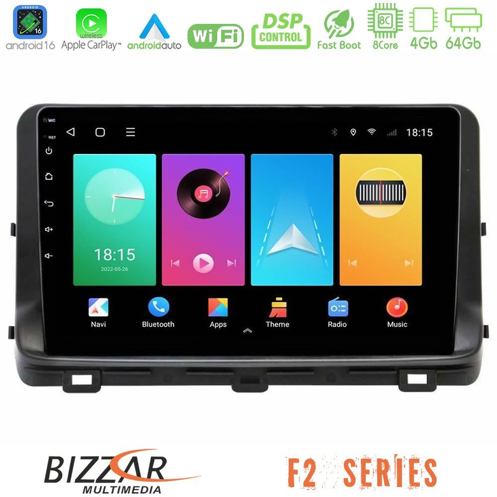 Bizzar F2 Series 8Core Android16 4+64GB Kia Ceed 2018-2023 Navigation Multimedia Tablet 10"