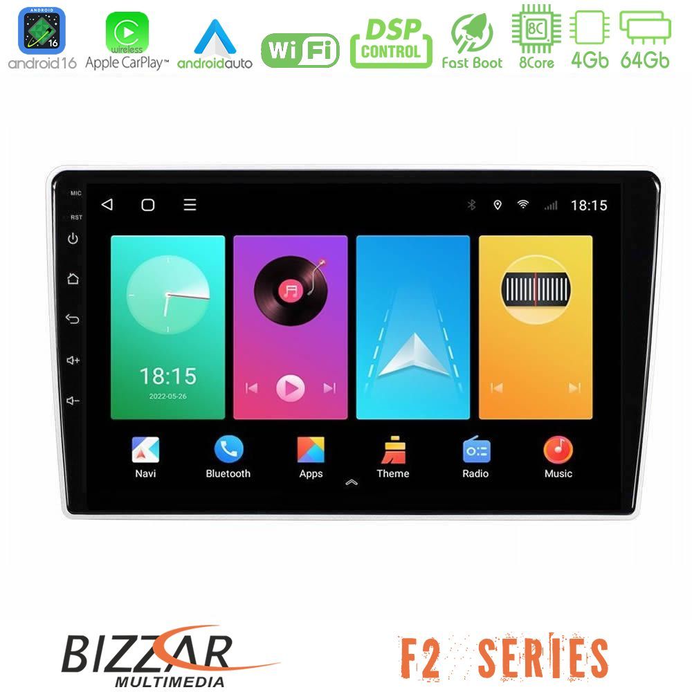 Bizzar F2 Series 8Core Android16 4+64GB  Kia Sportage 2005-2008 Navigation Multimedia Tablet 9"