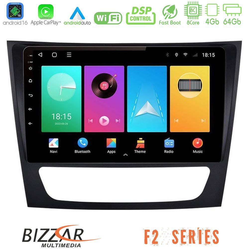 Bizzar F2 Series 8Core Android16 4+64GB Mercedes E Class / CLS Class Navigation Multimedia Tablet 9"
