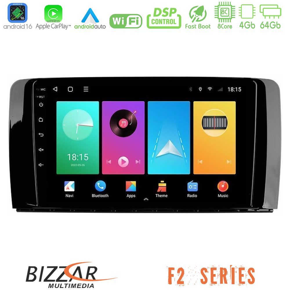 Bizzar F2 Series 8Core Android16 4+64GB Mercedes R Class Navigation Multimedia Tablet 9"