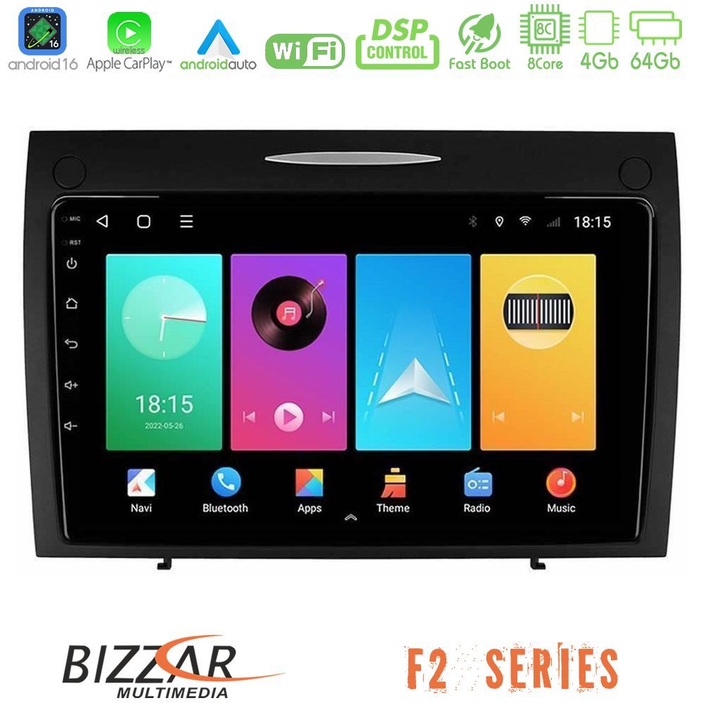 Bizzar F2 Series 8Core Android16 4+64GB Mercedes SLK Class Navigation Multimedia Tablet 9"