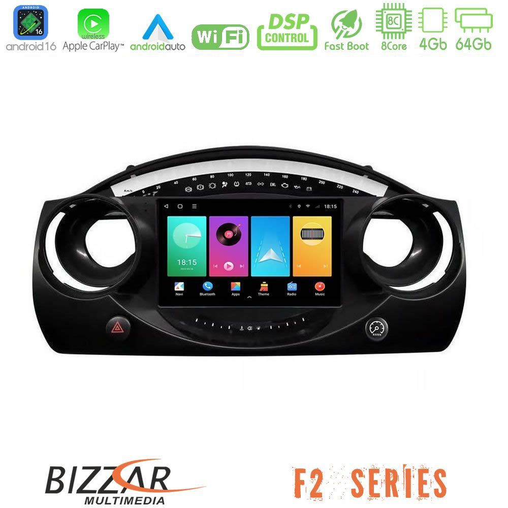 Bizzar F2 Series 8Core Android16 4+64GB  Mini Cooper R50 Navigation Multimedia Tablet 9"
