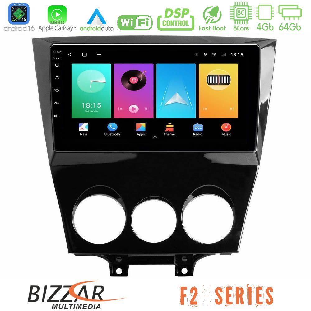 Bizzar F2 Series 8Core Android16 4+64GB Mazda RX8 2008-2012 Navigation Multimedia Tablet 9"
