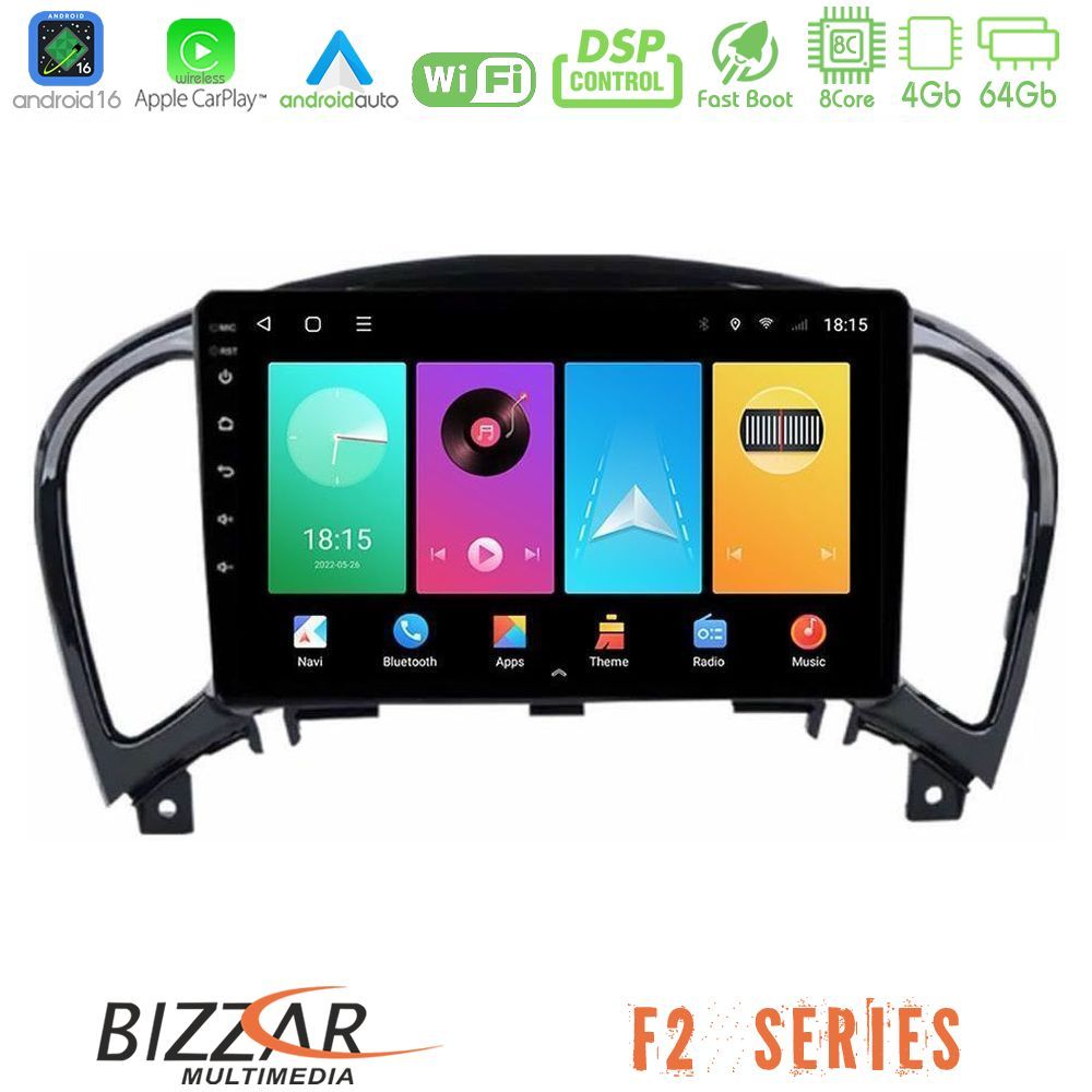 Bizzar F2 Series 8Core Android16 4+64GB  Nissan Juke Navigation Multimedia Tablet 9"