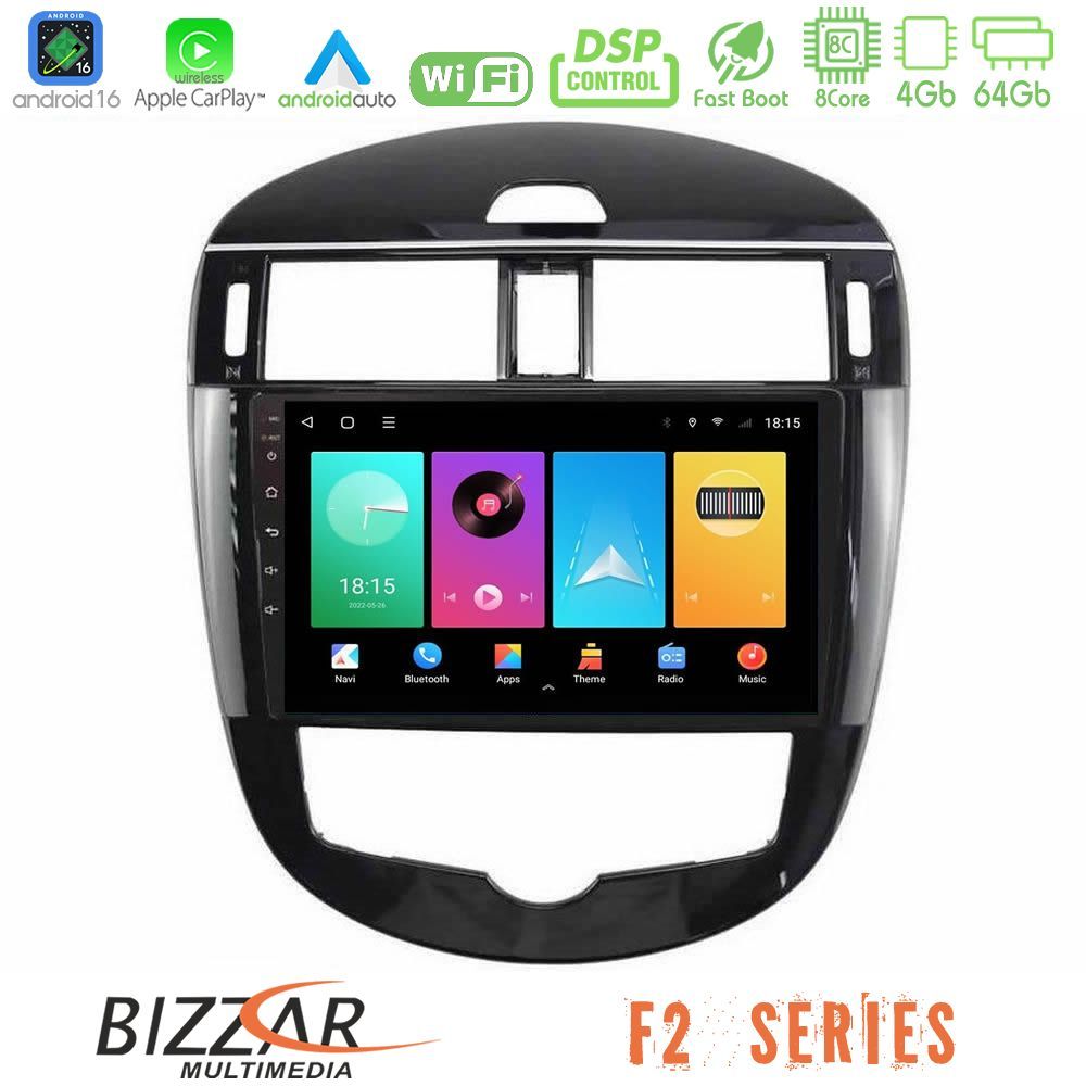 Bizzar F2 Series 8Core Android16 4+64GB Nissan Pulsar 2015-2018 Navigation Multimedia Tablet 9"