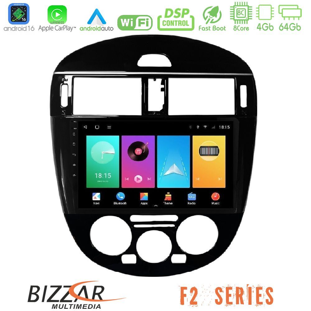 Bizzar F2 Series 8Core Android16 4+64GB Nissan Pulsar 2015-2018 (Manual A/C) Navigation Multimedia Tablet 9"