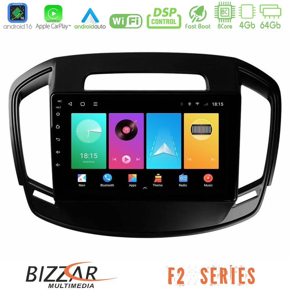 Bizzar F2 Series 8Core Android16 4+64GB  Opel Insignia 2014-2017 Navigation Multimedia Tablet 9"