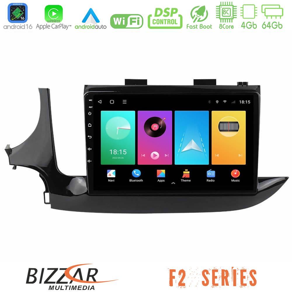 Bizzar F2 Series 8Core Android16 4+64GB  Opel Mokka 2016-2020 Navigation Multimedia Tablet 9"