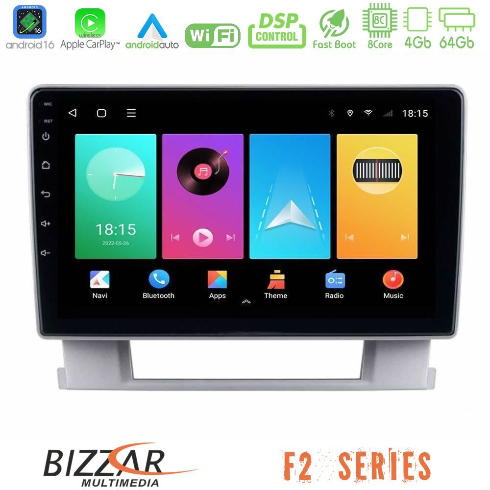 Bizzar F2 Series 8Core Android16 4+64GB Opel Astra J 2010-2014 Navigation Multimedia Tablet 9"