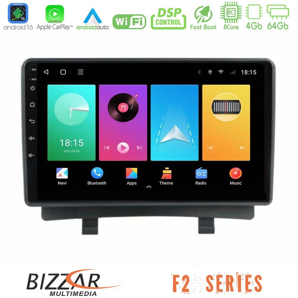 Bizzar F2 Series 8Core Android16 4+64GB Opel Zafira 2012-2016 Navigation Multimedia Tablet 9"