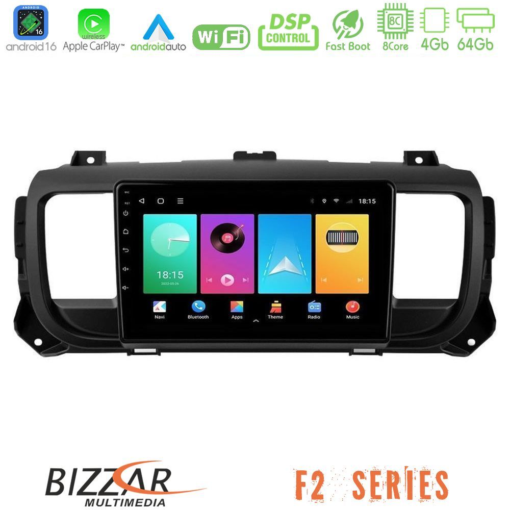 Bizzar F2 Series 8Core Android16 4+64GB Citroen/Peugeot/Opel/Toyota Navigation Multimedia Tablet 9"