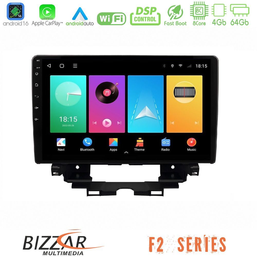 Bizzar F2 Series 8Core Android16 4+64GB Renault Kangoo / Nissan Townstar 2022-> Navigation Multimedia Tablet 10"