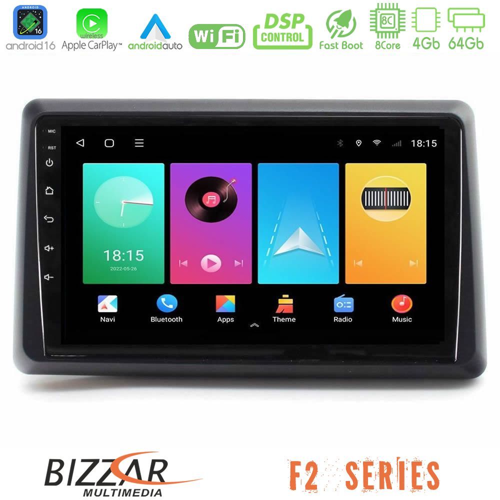 Bizzar F2 Series 8Core Android16 4+64GB Renault Express 2020-2025 Navigation Multimedia Tablet 9"