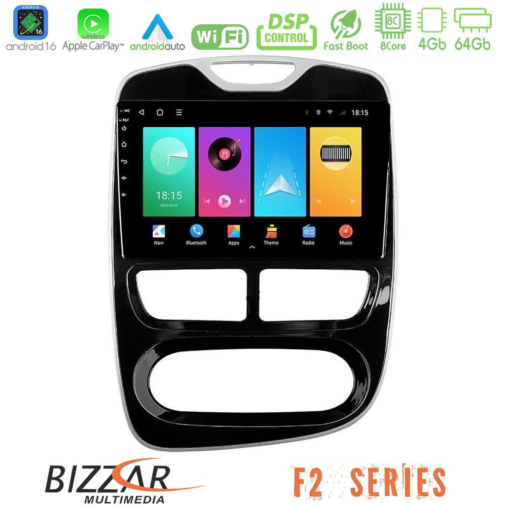 Bizzar F2 Series 8Core Android16 4+64GB Renault Clio 2012-2019 Navigation Multimedia Tablet 9"