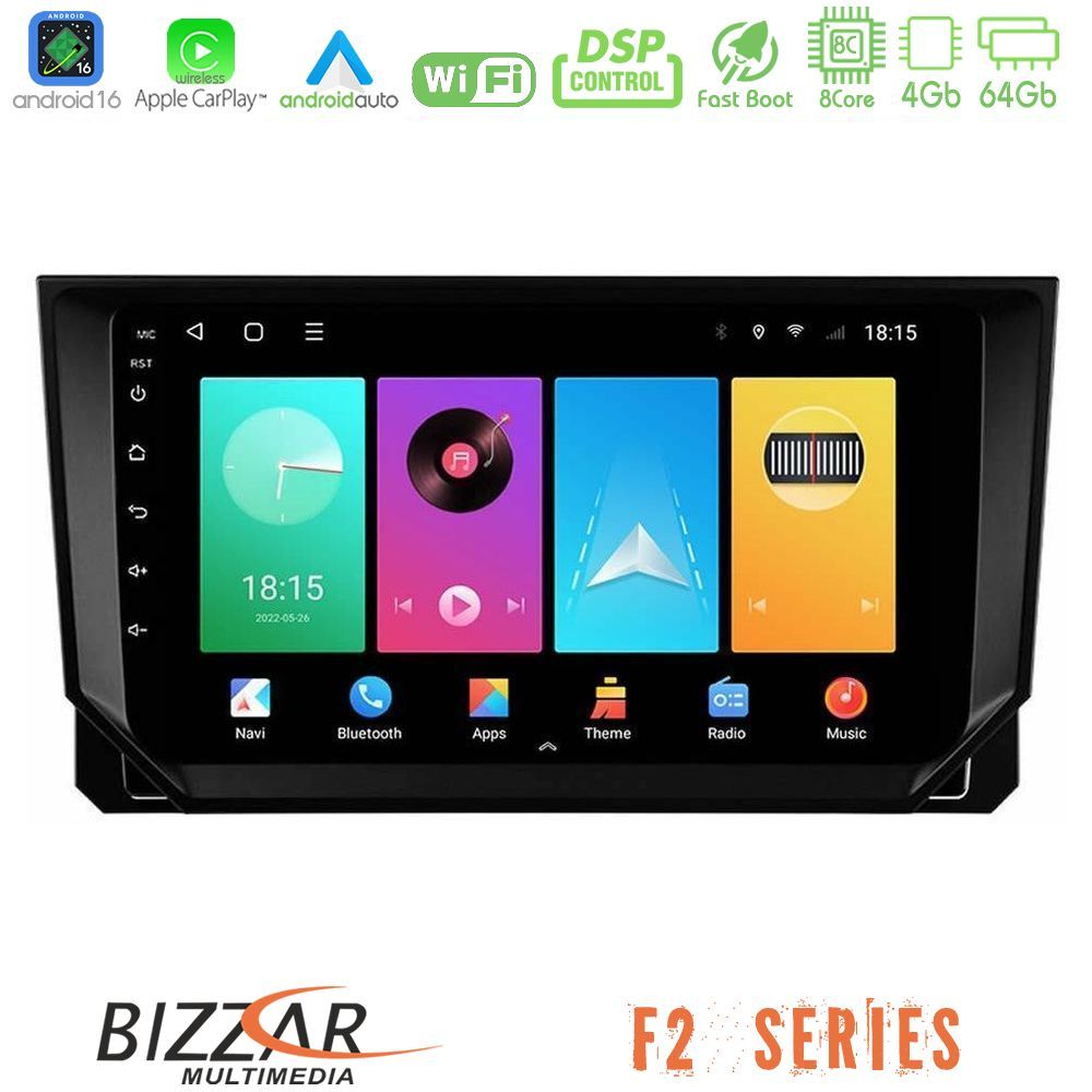 Bizzar F2 Series 8Core Android16 4+64GB Seat Arona/Ibiza Navigation Multimedia Tablet 9"