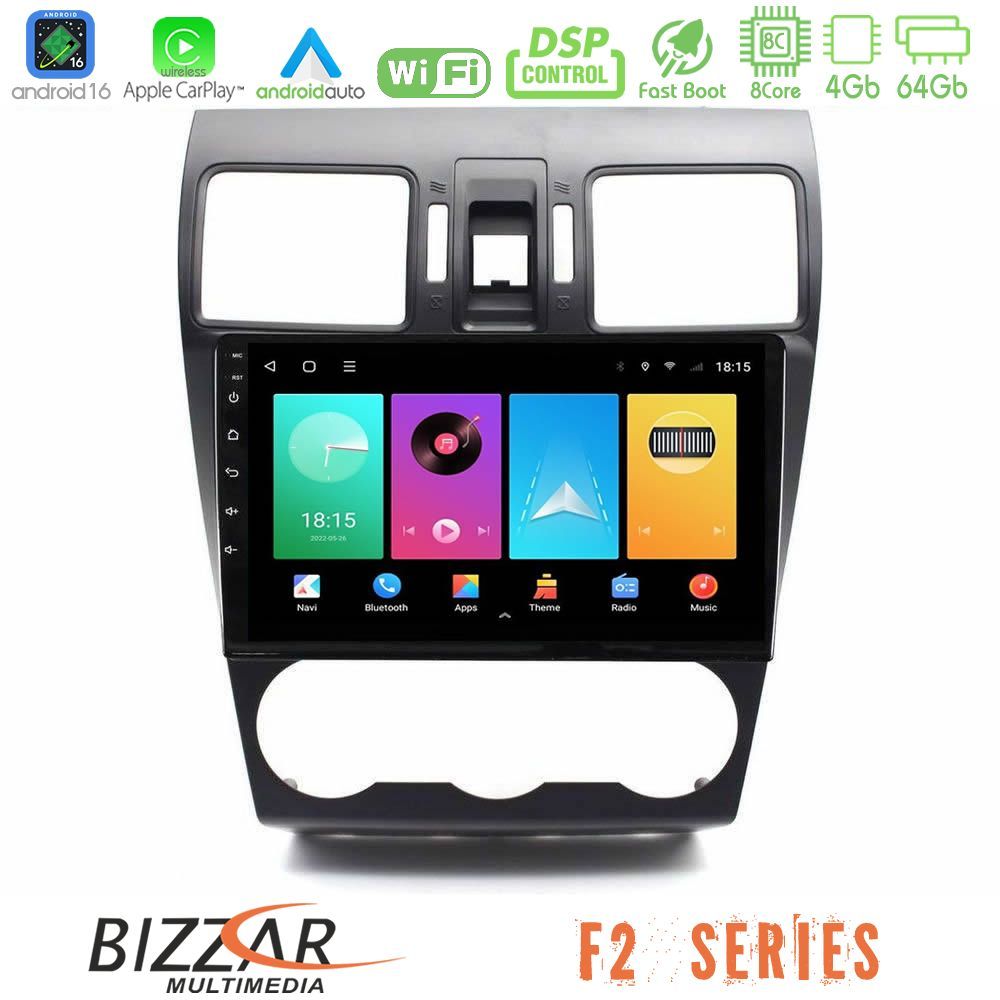 Bizzar F2 Series 8Core Android16 4+64GB Subaru Forester 2015-2018 Navigation Multimedia Tablet 9"