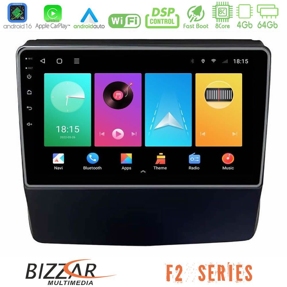 Bizzar F2 Series 8Core Android16 4+64GB Subaru Forester/Impreza 2018-2021 Navigation Multimedia Tablet 9"