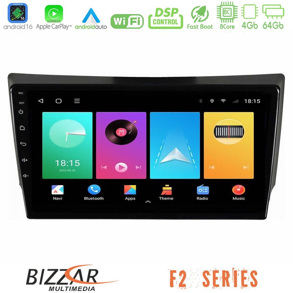 Bizzar F2 Series 8Core Android16 4+64GB Ssangyong Rexton 2002-2006 Navigation Multimedia Tablet 9"