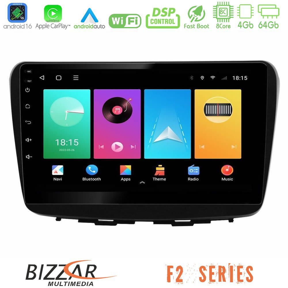 Bizzar F2 Series 8Core Android16 4+64GB  Suzuki Baleno 2016-2021 Navigation Multimedia Tablet 9"