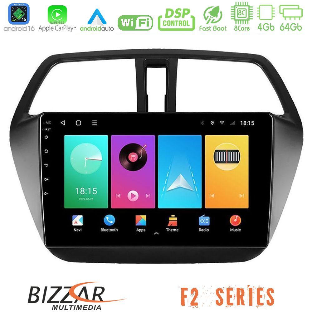 Bizzar F2 Series 8Core Android16 4+64GB  Suzuki SX4 S-Cross Navigation Multimedia Tablet 9"