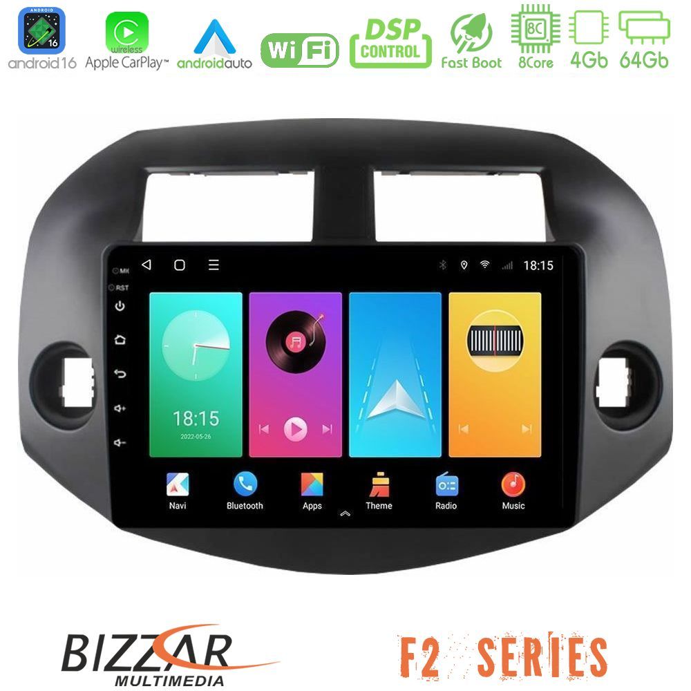 Bizzar F2 Series 8Core Android16 4+64GB  Toyota Rav4 2006-2012 Navigation Multimedia Tablet 10"