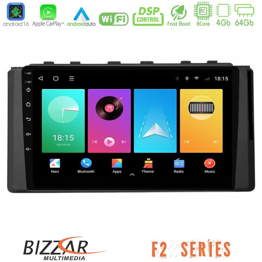 Bizzar F2 Series 8Core Android16 4+64GB Subaru BRZ / Toyota GR86 2022-> Navigation Multimedia Tablet 9"