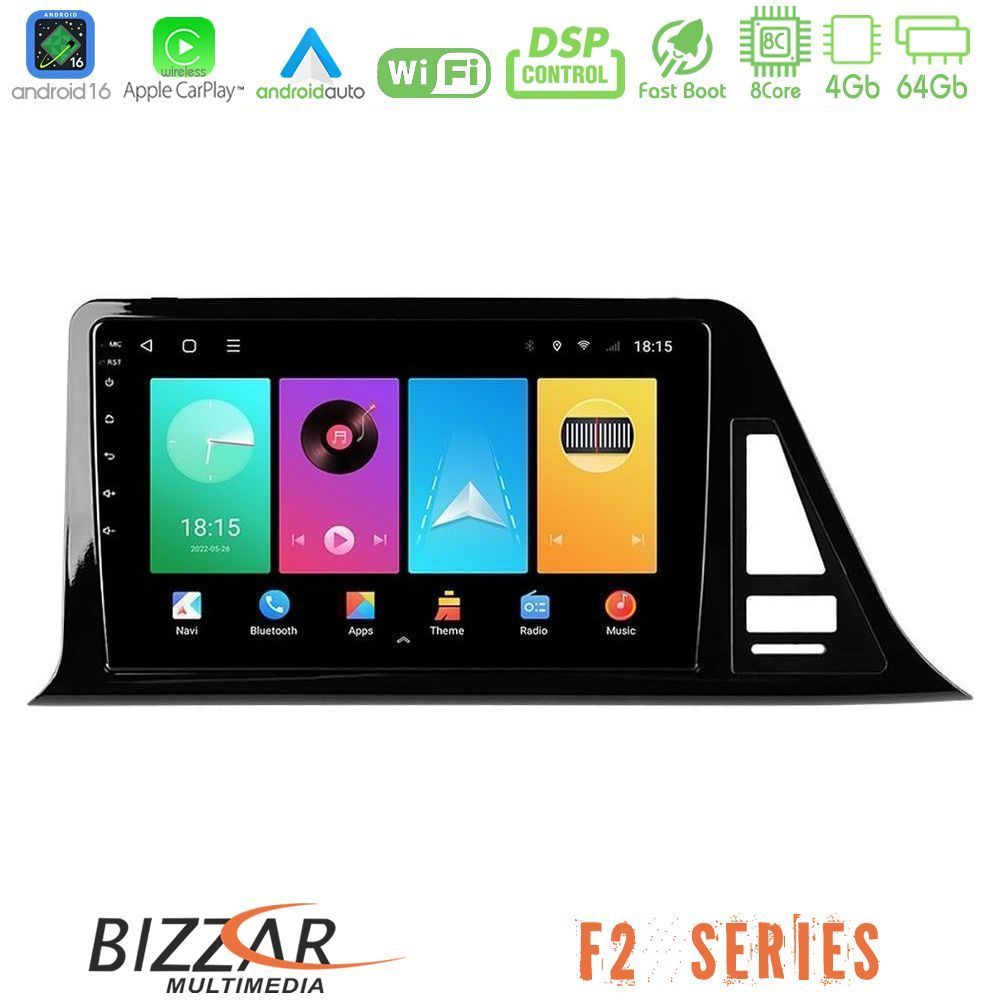 Bizzar F2 Series 8Core Android16 4+64GB  Toyota CH-R (Χωρίς Εργ.Οθόνη) Navigation Multimedia Tablet 9"