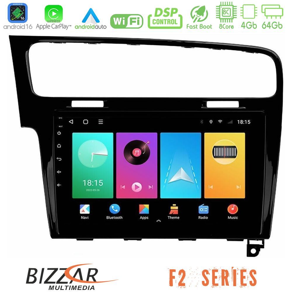 Bizzar F2 Series 8Core Android16 4+64GB  VW GOLF 7 Navigation Multimedia Tablet 10"