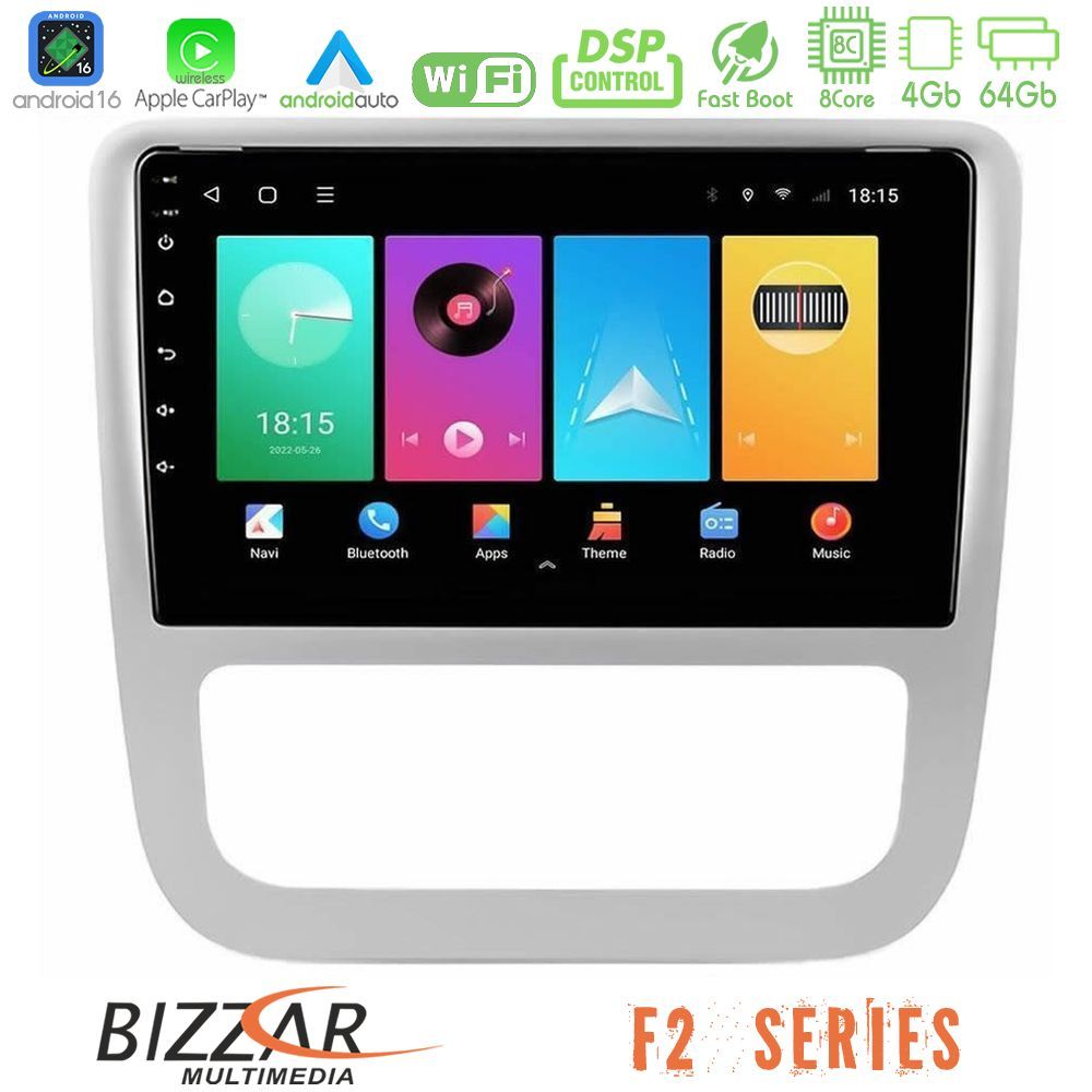 Bizzar F2 Series 8Core Android16 4+64GB  VW Scirocco 2008-2014 Navigation Multimedia Tablet 9"