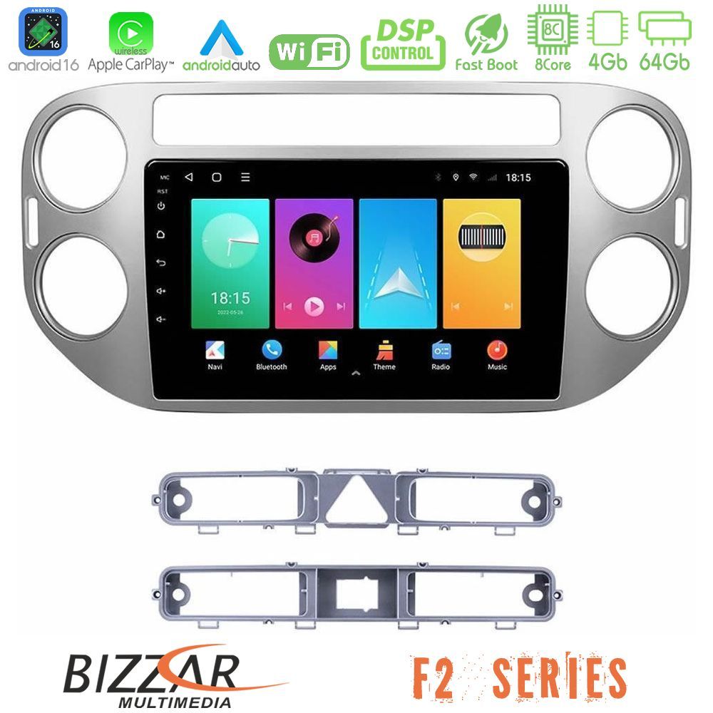 Bizzar F2 Series 8Core Android16 4+64GB  VW Tiguan Navigation Multimedia Tablet 9"