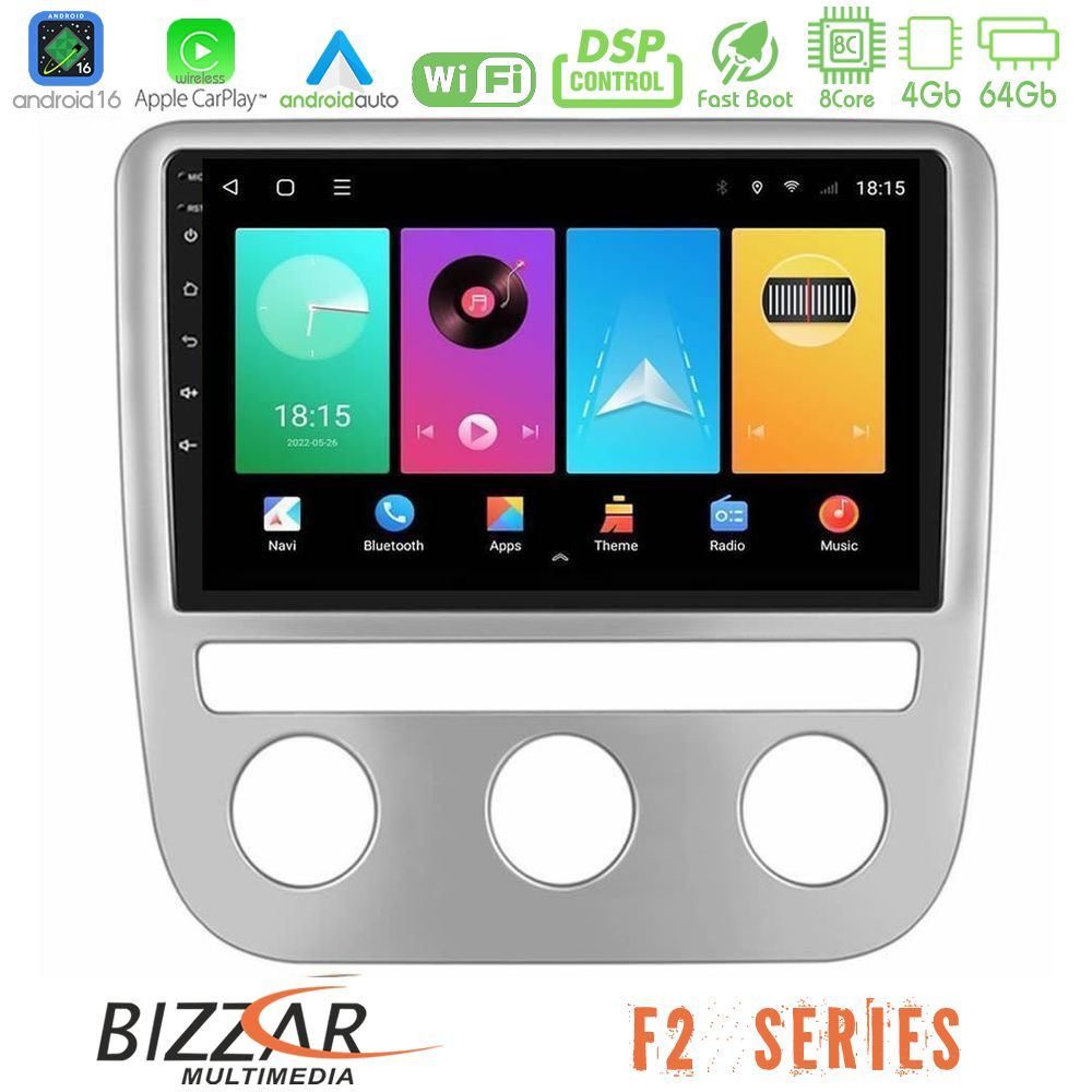 Bizzar F2 Series 8Core Android16 4+64GB  VW Scirocco 2008-2014 Navigation Multimedia Tablet 9"