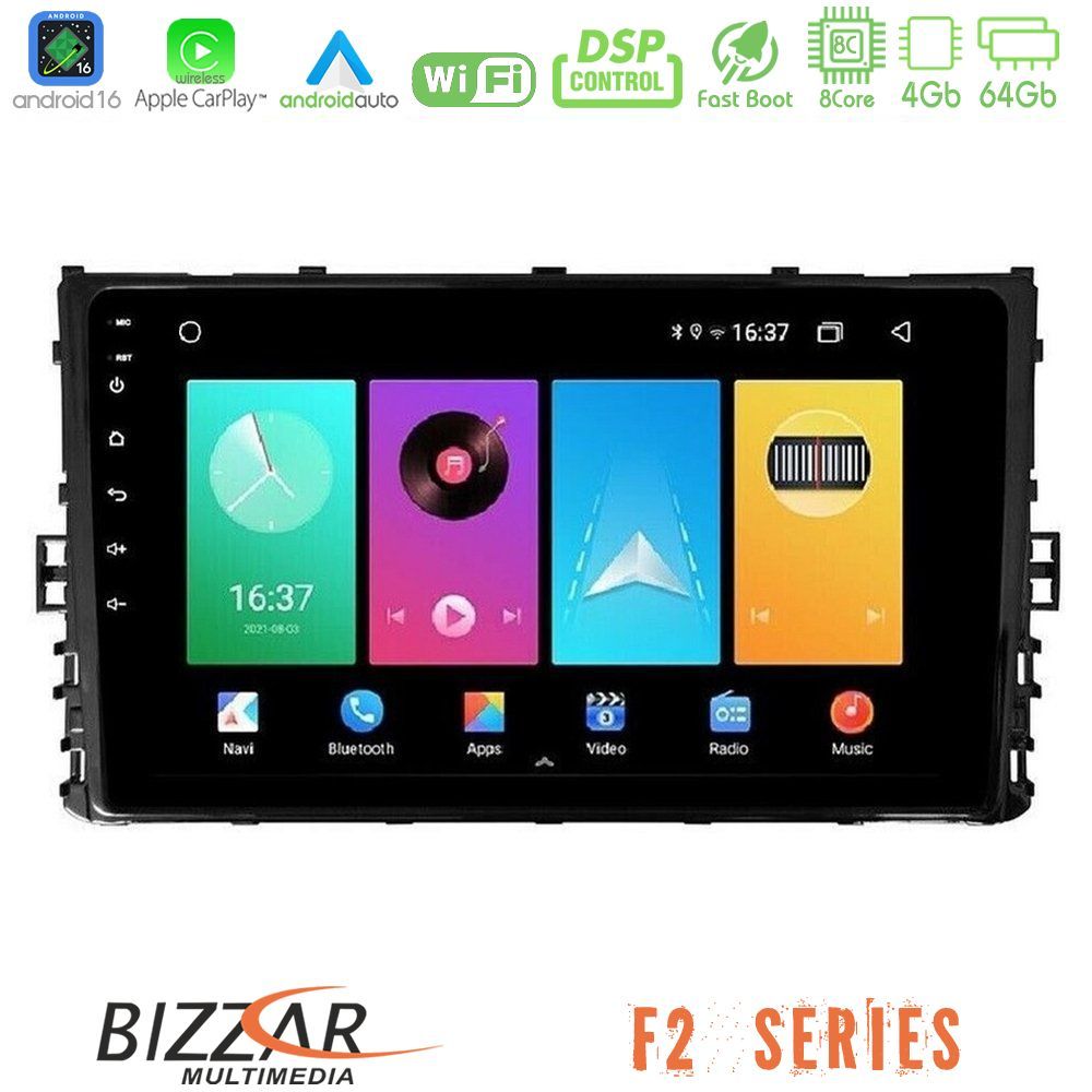 Bizzar F2 Series 8Core Android16 4+64GB VW MQB 2017-> Navigation Multimedia Tablet 9"