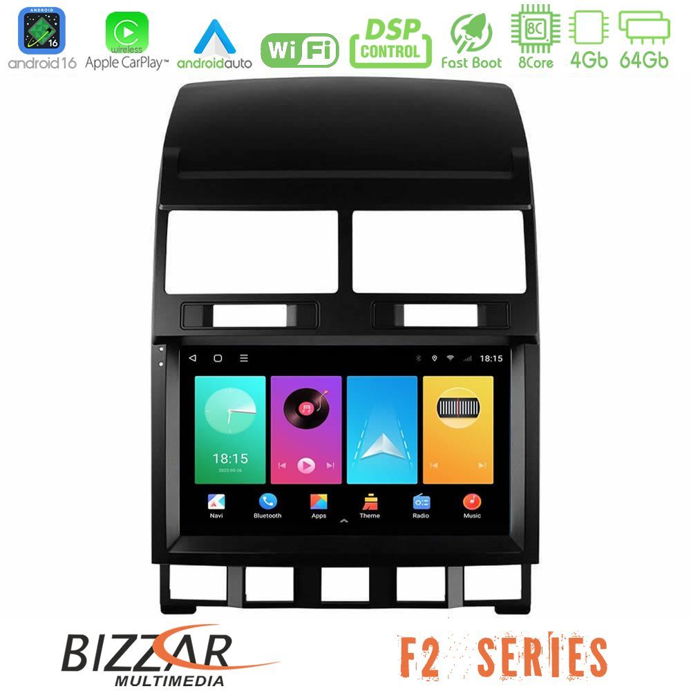 Bizzar F2 Series 8Core Android16 4+64GB  VW Touareg 2002 – 2010 Navigation Multimedia Tablet 9"
