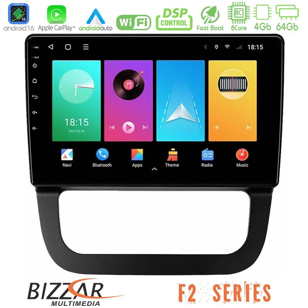Bizzar F2 Series 8Core Android16 4+64GB  VW Jetta Navigation Multimedia Tablet 10"