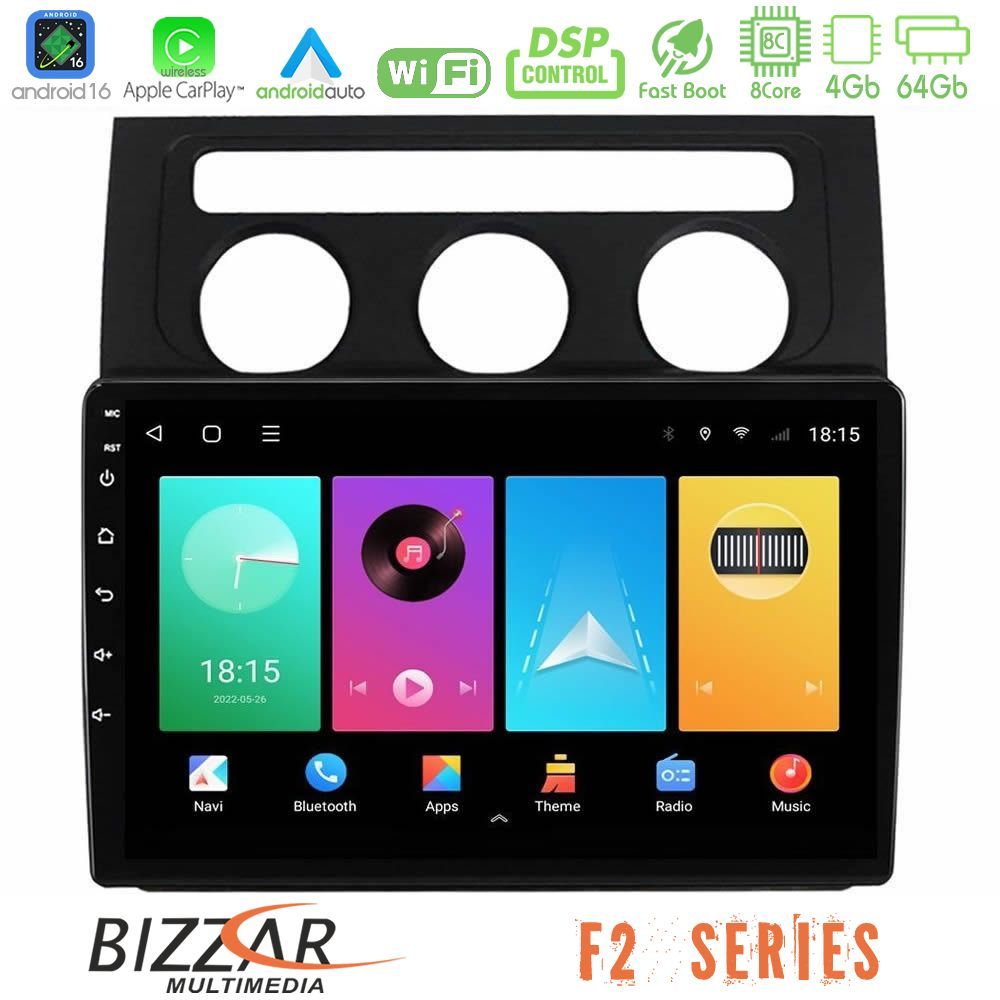 Bizzar F2 Series 8Core Android16 4+64GB     VW Touran 2003-2011 Navigation Multimedia Tablet 10"