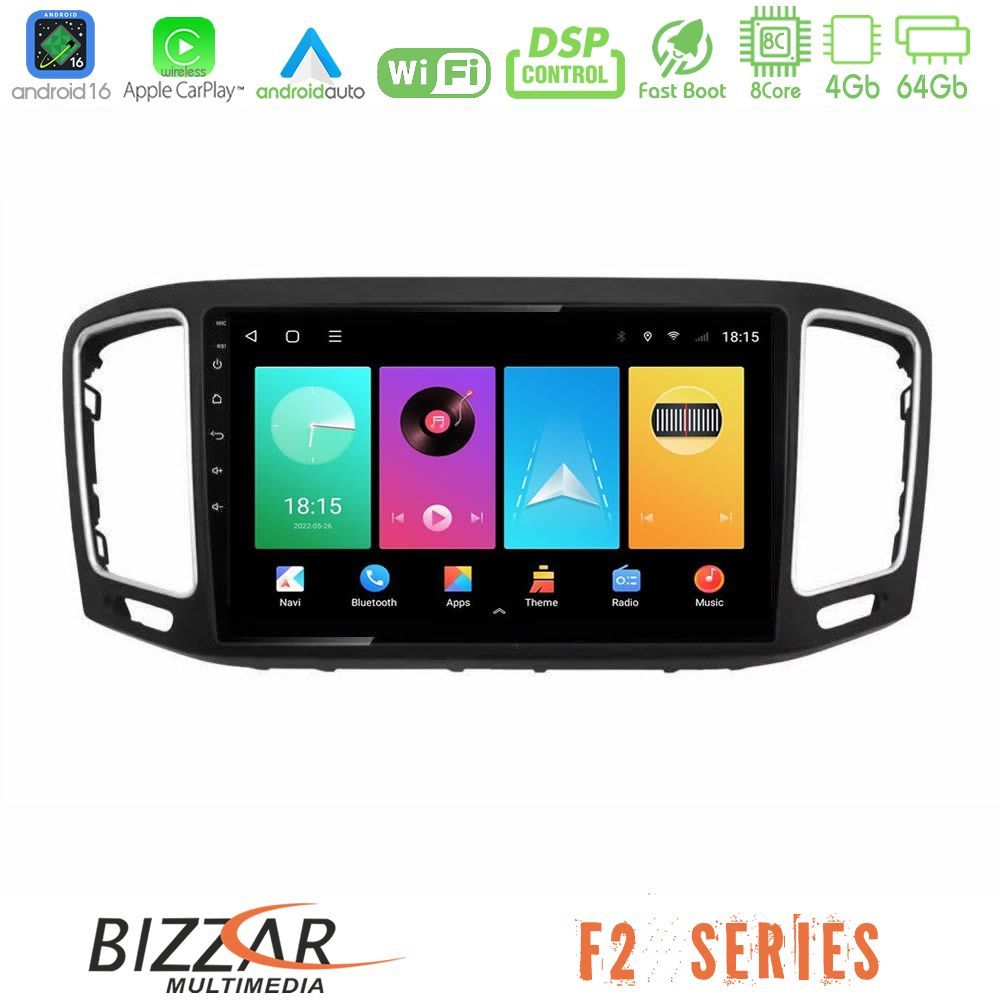 Bizzar F2 Series 8Core Android16 4+64GB VW Sharan 2015-2023 Navigation Multimedia Tablet 9"