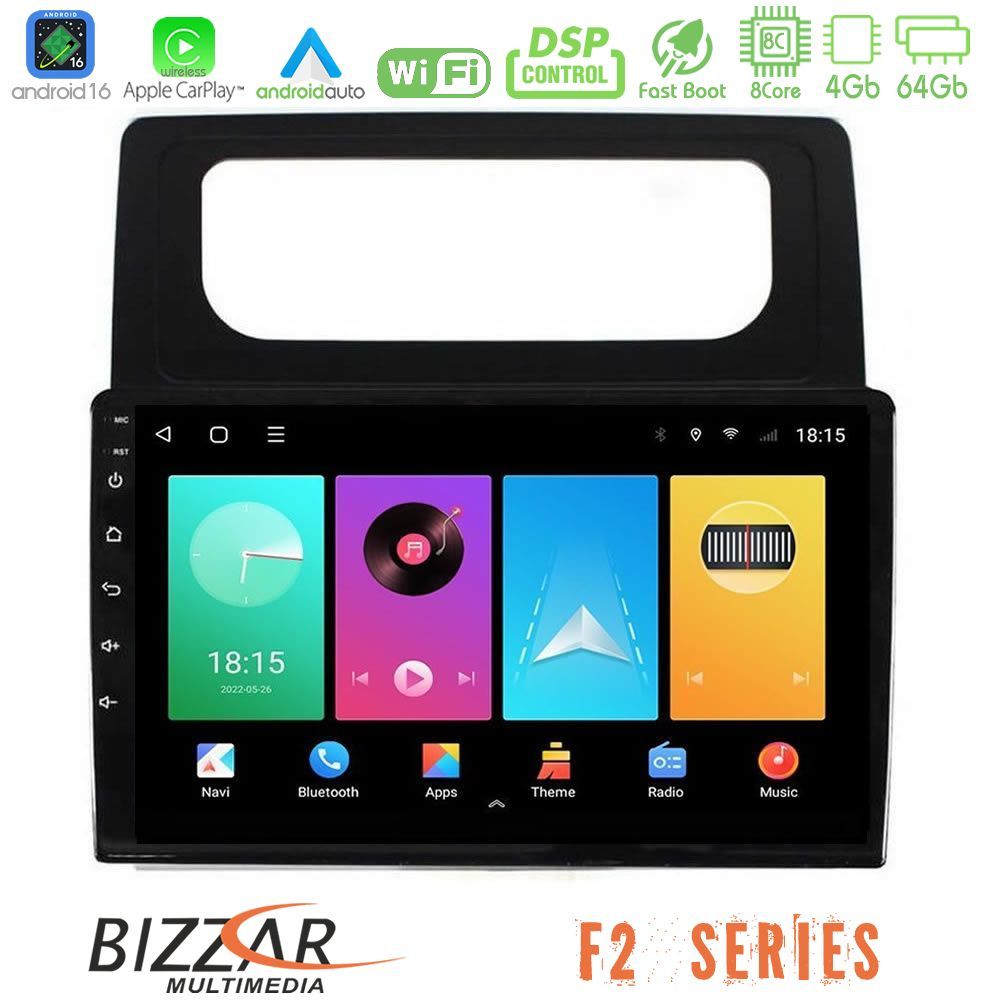Bizzar F2 Series 8Core Android16 4+64GB VW Caddy 2004-2014 Navigation Multimedia Tablet 10"