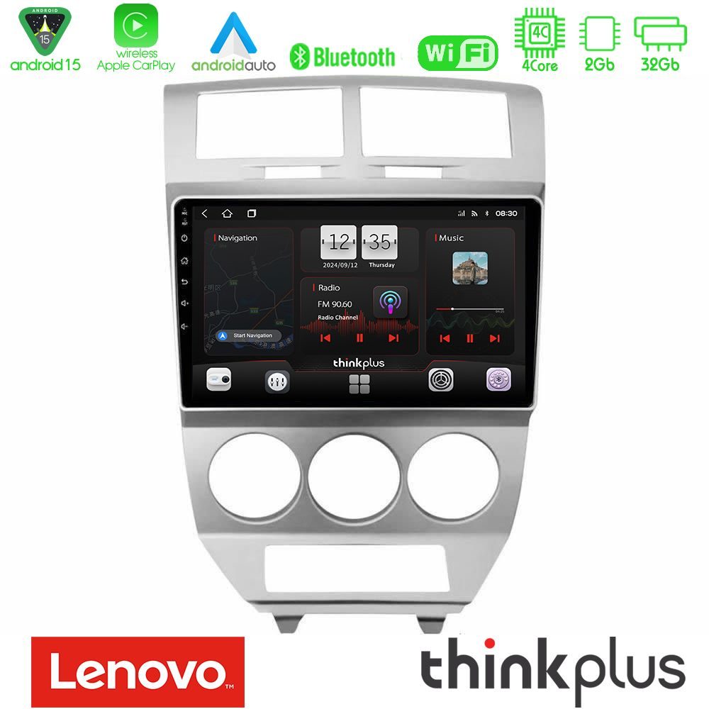 Lenovo Thinkplus Series 4Core Android15 2+32GB  Dodge Caliber 2006-2011 Navigation Multimedia Tablet 10" Με Carplay & Android Auto