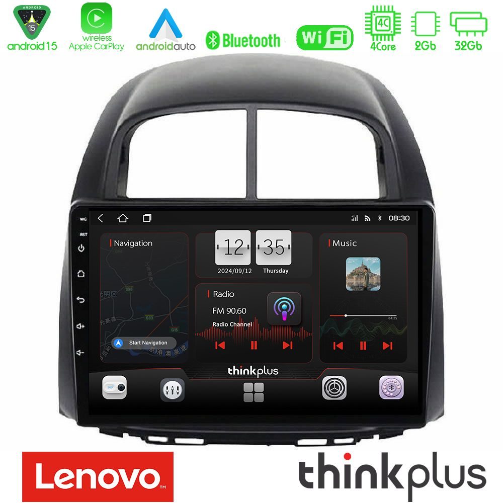 Lenovo Thinkplus Series 4Core Android15 2+32GB Daihatsu Sirion/Subaru Justy Navigation Multimedia Tablet 10" Με Carplay & Android Auto