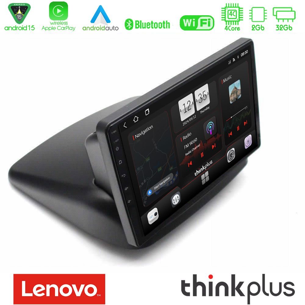 Lenovo Thinkplus Series 4Core Android15 2+32GB  Fiat Doblo 2002-2009 Navigation Multimedia Tablet 10" Με Carplay & Android Auto