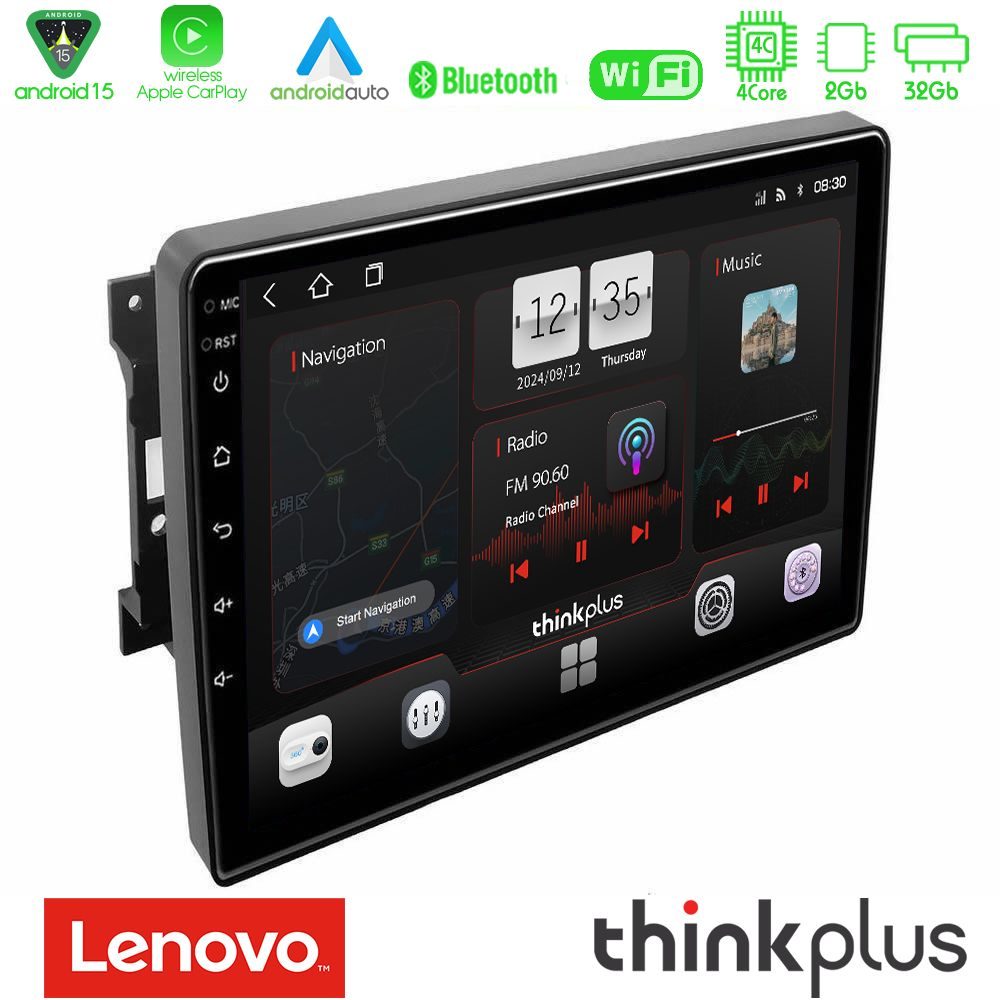 Lenovo Thinkplus Series 4Core Android15 2+32GB Chrysler / Dodge / Jeep Navigation Multimedia Tablet 10" Με Carplay & Android Auto