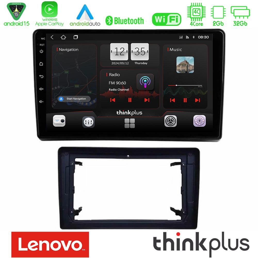 Lenovo Thinkplus Series 4Core Android15 2+32GB  Chrysler / Dodge / Jeep Navigation Multimedia Tablet 10" Με Carplay & Android Auto