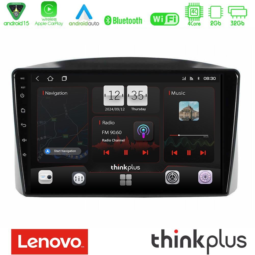 Lenovo Thinkplus Series 4Core Android15 2+32GB  Jeep Grand Cherokee 2005-2007 Navigation Multimedia Tablet 10" Με Carplay & Android Auto Με Carplay & Android Auto