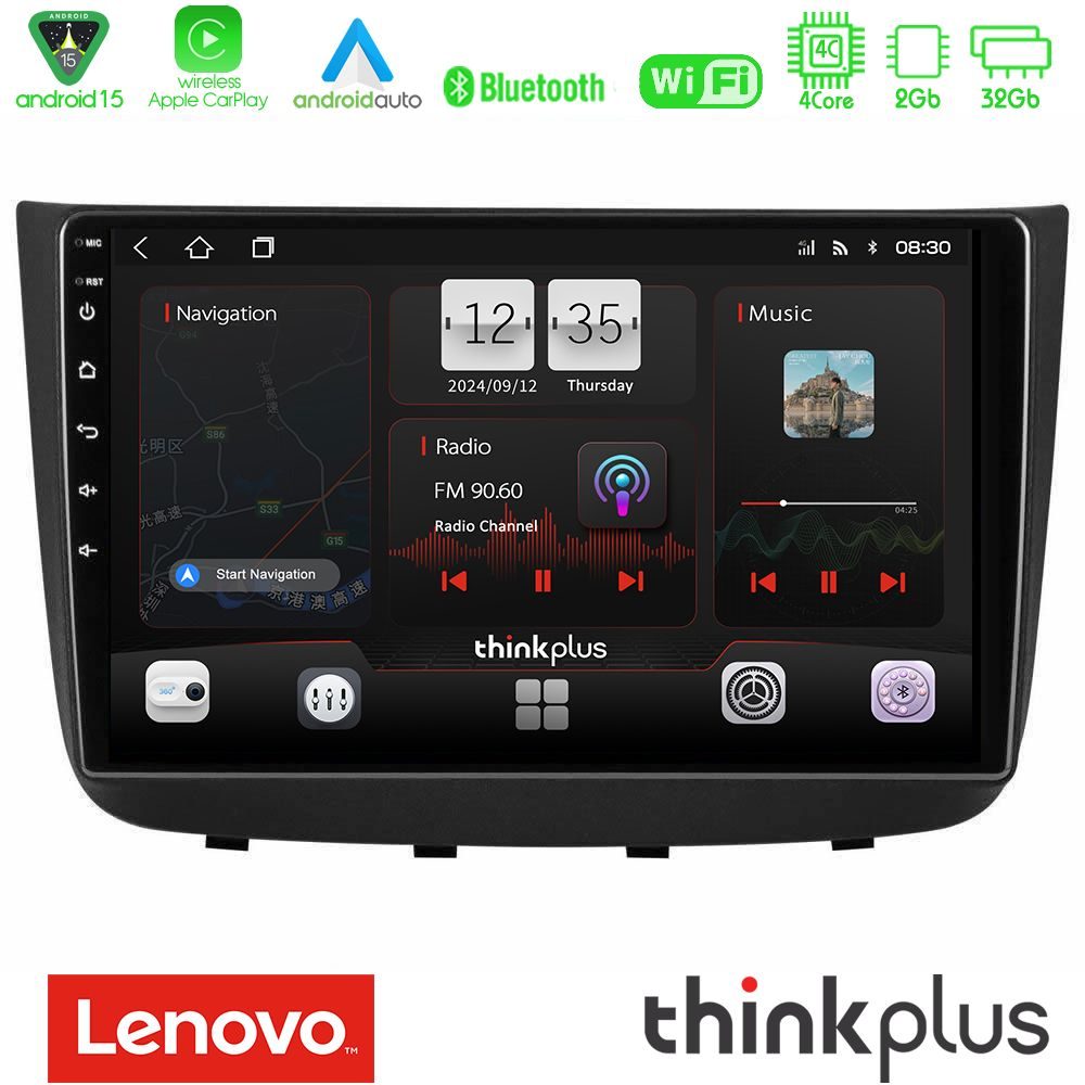 Lenovo Thinkplus Series 4Core Android15 2+32GB Mercedes Vito/Viano 2003-2006 Navigation Multimedia Tablet 10" Με Carplay & Android Auto