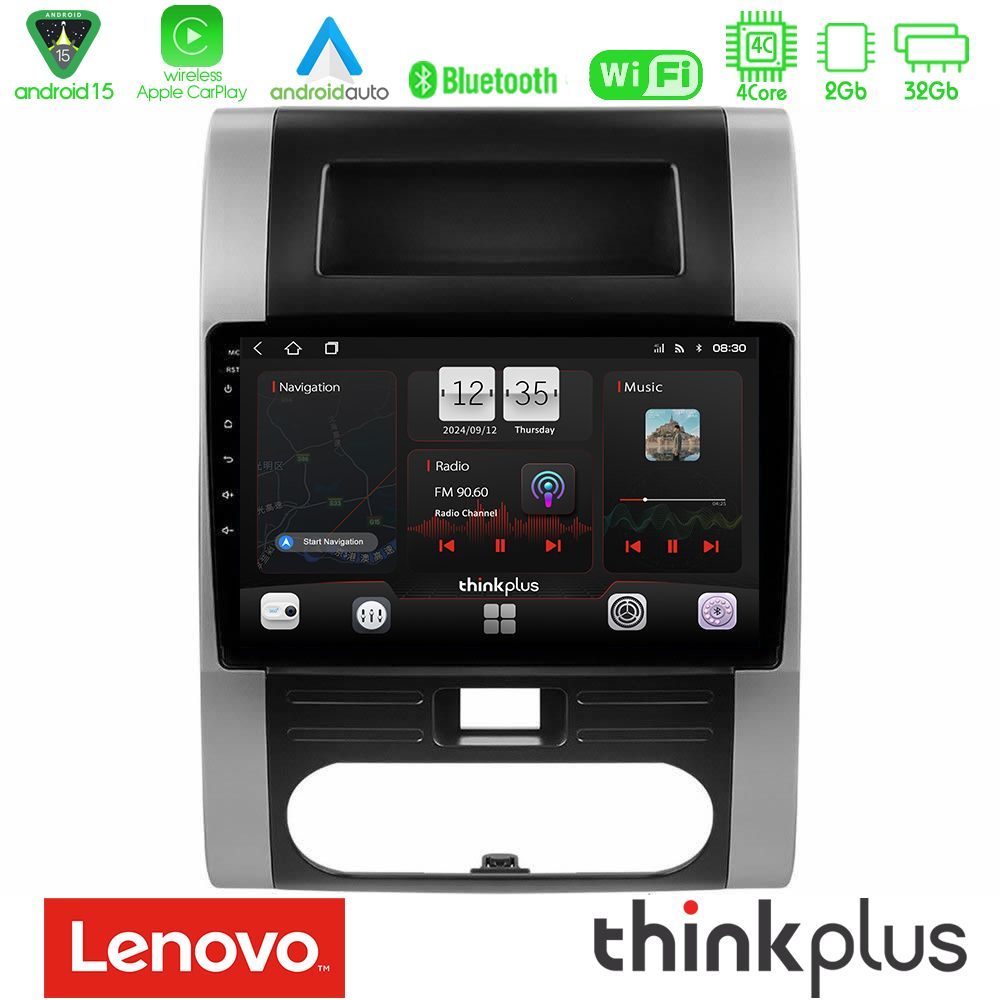 Lenovo Thinkplus Series 4Core Android15 2+32GB  Nissan X-Trail T31 Navigation Multimedia Tablet 10" Με Carplay & Android Auto